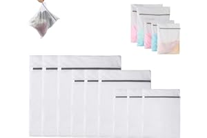 ANCUIOYZ Wäschenetz, Feinmaschig Mesh Wäschesäcke Wäschebeutel Wäschesack für die Waschmaschine, Wird verwendet, um Waschkleidung, Unterwäsche, Babykleidung aufzubewahren（9 Stück）