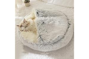 DASIAUTOEM Legowisko dla kota, puszyste legowisko dla kota, 50 cm, okrągłe legowisko dla zwierząt domowych, dla kotów i szczeniaków, miejsce do spania, kota, legowisko dla kota na zimę, miękkie,