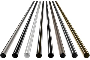 MDEKOR Tubo in acciaio cromato opaco 120 cm per asta tenda Ø 19 mm tubo metallico