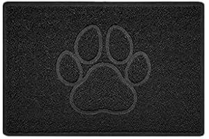 Nicoman Tłoczony kształt łapy, do wewnątrz, na zewnątrz, wycieraczka do prania, bariera, wytrzymała wycieraczka - (wodoodporna, gumowa, czarna, 60 x 40 cm)