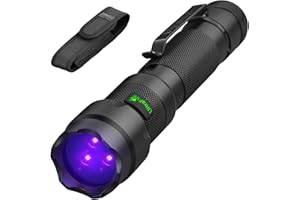 ULTRAFIRE Wiederaufladbare UV-Taschenlampe, 15 W, 365 nm, Schwarzlicht-Taschenlampe für Haustier-Urin-Erkennung, Harz-Aushärtung, Mineralien, Skorpion, Blutspurverfolgung, UV-Licht 502UVS PRO