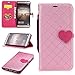Produktbild Lonchee Huawei Mate 9 Wallet Tasche Brieftasche Schutzhülle,Liebesschnalle Farbabstimmung Design Hochwertige PU Leder Folio Tasche Case Hülle im Bookstyle mit Standfunktion Kredit Kartenfächer Abnehmbare Handschlaufe(Rosa)