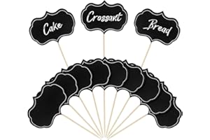 LEEQ Etichette per la Decorazioni di Prodotti Alimentari - 30 PCS Plettri per lavagna bandierine per alimenti, per buffet, per cupcake, stuzzicadenti vuote, per feste, matrimoni, compleanni