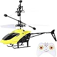 B&K Helicopter Toy Remote Control Flying Induction Hover And Remote Control Rechargeable Infrared Induction Drone Mini Led Flashing Light (Helicopter Yellow)