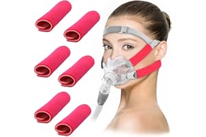 JYNVO 6 Piezas Fundas para Correas CPAP, Almohadillas Faciales CPAP, Almohadillas Cómodas para Correas CPAP, Strap Comfort Pads, Accesorio CPAP Suaves y Transpirables, Rosa