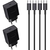 25W 4-Pack Cargador USB C Carga Rapida con 2M Cable Compatible con Samsung Galaxy S24/S23/S23+/S23 Ultra/S22/S21/S20/Note20/A