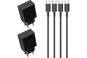 25W 4-Pack Cargador USB C Carga Rapida con 2M Cable Compatible con Samsung Galaxy S24/S23/S23+/S23 Ultra/S22/S21/S20/Note20/A73/A53/Z Fold 4, Nanaisse Tipo C Enchufe Adaptador Cabezal