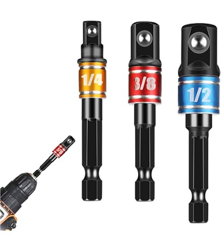 Niiyen Impact Socket Adapter Set, 3-teilig – 1/4" Auf 1/4", 3/8", 1/2" Für Schlagschrauber