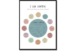 NymphFable Mental Health Wall Decor Poster I Can and Cannot Control Inspirational Quotes Poster for Office Classroom Decor 12x16 in Unframed