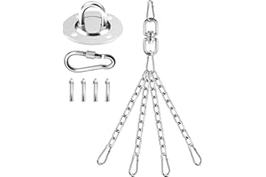 YORWHIN Boxsackaufhänger, 360° Drehung Schwere Taschenkette, Schwerer Taschenaufhänger Halterung für schwere Tasche, Turnschaukel, Trapez, Yoga und Hängematte