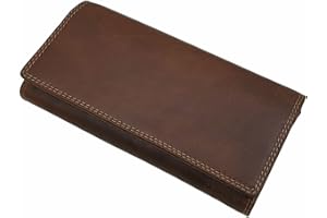 MYLEDERSHOP Duży damski portfel ze skóry bydlęcej / portmonetka / portfel z motywem motyla lub bez motywu z ochroną RFID i NFC, Bez motywu / koniak, Einheitsgröße, Nowoczesny