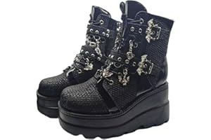 Ulalaza Donne Mary Jane Dress Pompes Scarpe Lolita Cine Platform Gothic doppia caviglia Cinta rotonda di punta di punta un tallone grosso pompa Scarpe Perfetti Perfetti