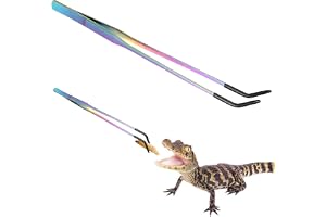 Reptil Matpincett Rostfritt Stål Matningsverktyg Med Klamma | med Gummitipp Akvariumtång Till Skäggdrakar Akvarium Terrarium Tillbehör Ormar Inhägnad