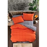Mulberry Orange Duvet Cover Set Double 4 Pieces 200x220-Orange (Orange/Double)