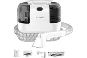 COCEAN Polsterreiniger Gerät Nasssauger Waschsauger, 500W Kompaktes Waschsauger Tiefenreinigung von Flecken, Nasssauger für Teppiche, Polster, Sofa, Auto, Haustiere & Mehr (White)