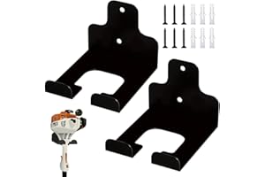 GD HUA 2 PiècesSupport Mural pour Débroussailleuse à Gazon, Support Outils Jardin, Support de Débroussailleuse, avec Vis Assorties, pour Débroussailleuses et Outils de Jardin—Noir
