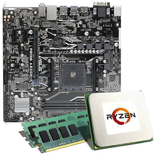 AMD Ryzen 5 1600X / ASUS PRIME A320M-K Mainboard Bundle / 32GB | CSL PC Aufrüstkit | AMD Ryzen 5 1600X 6x 3600 MHz, 32GB RAM, GigLAN, 7.1 Sound, USB 3.1 | Aufrüstset | PC Tuning Kit