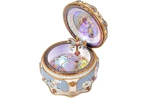 YOOZENA Carrusel Caja De Música Brillante Tallada A Mano Estilo De Palacio Sorpresa Regalo De Cumpleaños Melodía De Castillo En El Cielo Y