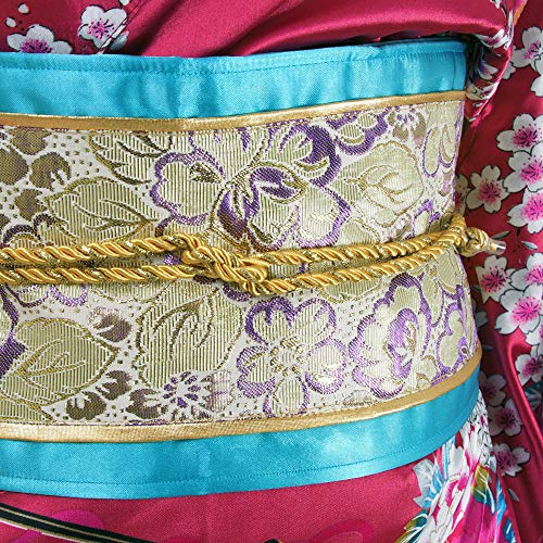 Japanischer Geisha Kimono Sakura Weinrot - 5