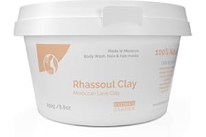 Ghassoul en poudre pur 100% naturel pour visage, cheveux et Hammam par Fatima's Garden; Argile Naturelle, propriétés lavantes et adoucissantes, Purifiant pour la peau, Vegan sans cruauté 250gr