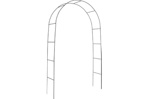 DOEWORKS Metal Steel Frame Garden Rose Arch Trellis 2.4M Black Heavy Duty Strong Climbing Plants Archway Tubular