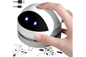 SPORWAY Mini Aspirapolvere da Tavolo: Portatili Aspirabriciole da Tavolo, Robot Aspirapolvere da Tavolo, USB Ricaricabile Mini Aspirapolvere da Scrivania per Casa, Scuola, Ufficio, Tastiera (Bianco-2)