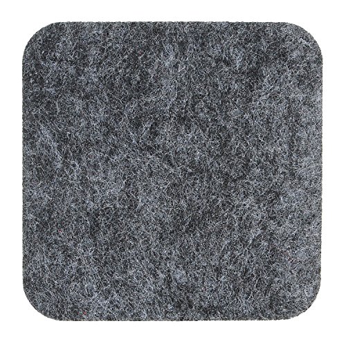 Premium Filz Untersetzer in Dunkelgrau | Hochwertiges 8er Set aus 100% Merinowollfilz| Quadratische From 10 x 10 cm und 5 mm ‚extra dick‘ | Filzuntersetzer für Gläser, Tassen, Vasen - 3