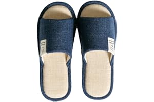 AioTio Lniane kapcie wewnętrzne bawełniane domowe antypoślizgowe buty dla kobiet mężczyzn