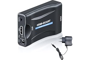 Tihokile Adaptateur HDMI Peritel, Convertisseur HDMI vers Péritel Compatible avec NTSC PAL HDMI 1.3 pour Sky HD Blu Ray PS3 TV VCR VHS