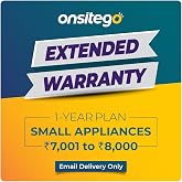 Onsitego 1 Year Extended Warranty for Small Appliances from Rs. 7001-8000 (Email Delivery - No Physical Kit)