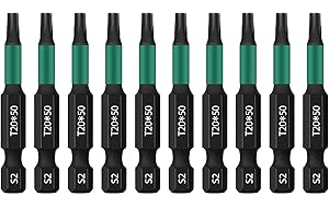 UBESTHS Torx Bit T20, Schraubendreher Bits Set 10 Stück, 1/4" Sechskantschaft, 50mm Länge mit Box