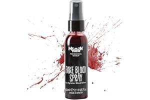 MOON TERROR Fake Blood Spray 60ml Halloween Zombie Makeup SFX Pro Horror Make up Halloween Washable Fake Blood Face Paint for Clothes, Zombie, Vampire & Dress Up Coagulated Fake Blood