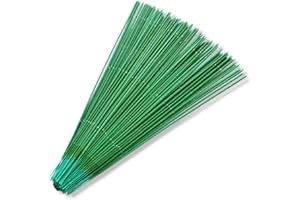 ROUCERLIN 100 Pieces 12 inch Floral Stem Wire 18 Gauge, Dark Green stem wire for flowers, Premium floral wire for Handcrafts, Florist Flower Arrangements, Flower Making Supplies (12 in)