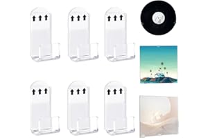 HAOXYO 6 Pcs Porta Vinile da Parete,Porta Vinili Muro,Scaffali da Record di Registrazione in Vinile,Scaffali Acrilici Trasparenti,Display per la Parete Della Parete Dell'album (Clear)