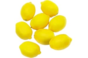 JAONLD 8 Pcs Artificial Lemon Yellow Fake Fruit Simulation Plastic Fruit Lifelike Artificial Fruit for Display Kitchen Accessories for Home Party Ornament Craft Photography Props Gift