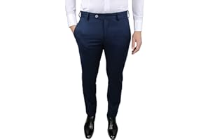 EVOGA Pantaloni Uomo Sartoriali Nero Blu Grigio Classico Elegante Cerimonia