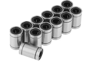 MISKALL Cuscinetti a Sfere Lineari, 12 pezzi LM8UU 8mm Boccola per Cuscinetti a Sfera a Movimento Lineare per Rivestimento di Aste, Parti dell'albero Lineare della Guida, 8 x 15 x 24 mm