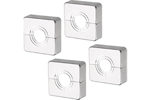 sourcing map 4pcs Shower Arm Flange 60mm/2.4" OD Escutcheon Plate ABS Square Plumbing Cover Plates for 20mm/0.8" Dia Water Pipe Faucet Decoration Accessories, Silver Tone