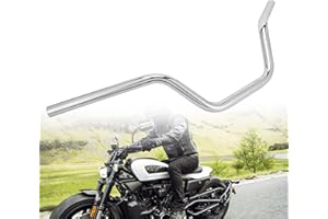 JFG RACING Motorcycle Handlebar 22mm,High Rise Handlebar Custom Handlebar for XL 883 XL 1200 Cruiser Bobber Custom Chopper Softail Dyna Tour Glide Road CG125-Chrome