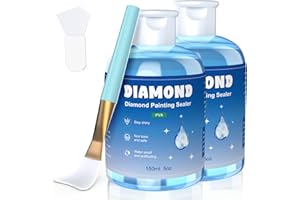 GHHKUD Diamond Painting Versiegelung 300ml - Diamant Painting Zubehör für Strahlend Glitzernde Bilder - Diamond Painting Kleber mit Bürste,Transparente Schutz Versiegelung für Diamond Painting&Puzzle