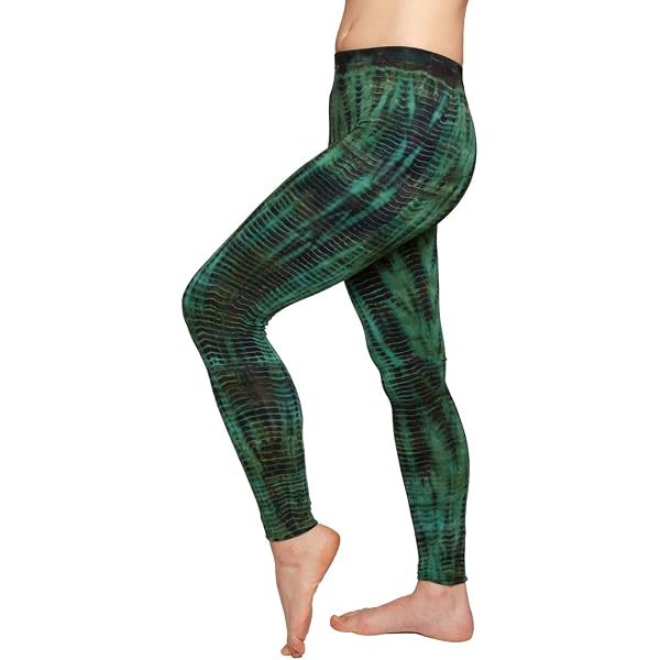 PANASIAM Batik Leggings Mit Blattmuster – Handgefertigte Yoga-Hose Für Sport & Freizeit