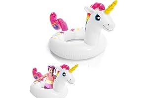 MORAINJAY 1P Licorne Bouée Enfant 3-6 Ans,58cm Animaux Gonflable pour Piscine,Jouet Aquatique Éte Sécuritaire pour Enfants,Idéal pour Plage et Jardin