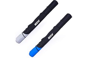 BESTIF Borsa da sci per sci fino a 175 cm, sacca da sci impermeabile, borsa da sci nera, con tracolla, borsa antistrappo da viaggio (nero, grigio)