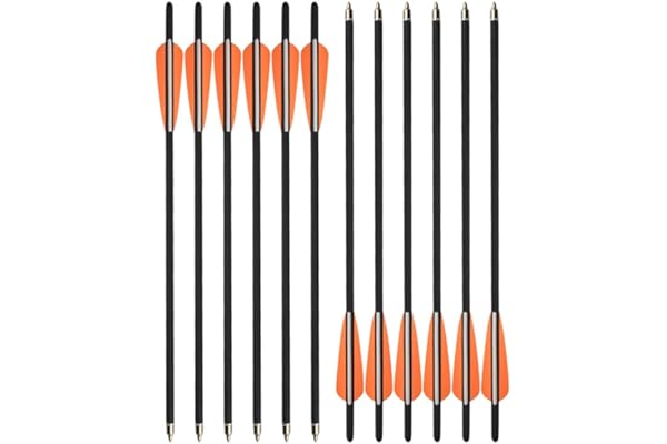 SHARROW 12pcs Flèches d'arbalète en Carbone 16 Pouces 17 Pouces Boulons d'arbalète Flèches pour Arbalète