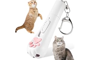 Tomedeks 3 in 1 jouet chat jouet pour chat jouets pour chats jouet interactif chien Jouets interactifs pour chats et chiens Avec mousqueton（Blanc）