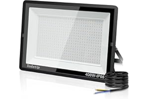 toobettp 400W Foco LED Exterior, 40000LM Focos Led un Alto Brillo de 6500K Luz Blanca Fría, IP66 Impermeable Aplique Pared para Garaje Jardín Patio Parque