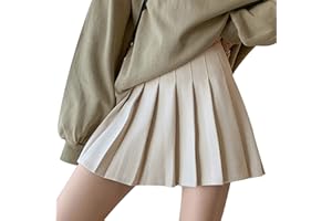 DRESHOW Mujer Elástica Plisada Minifalda Básica Informal Corto Falda