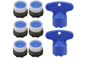 CHEDIN M16/M18/M22/M24 × 6 Pezzi Aeratore Rubinetto inclusa Chiave di Smontaggio Strumento Rimozione per Sostituzione Della Bagno e la Cucina filtro acqua rubinetti Risparmio Idrico (M16×6)
