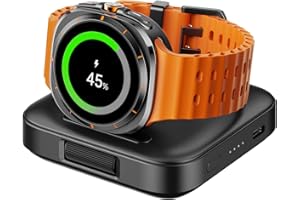 ‎SWANSCOUT Przenośna Ładowarka dla Samsung Galaxy Watch 8/8 Classic/7/Ultra/FE/6/6 Classic/5/5 Pro/4/4 Classic/3/Active 2/Active, 1800mAh Zegarka Ładowarka do Podróży, SwanScout 303S