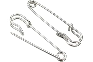 DNDGDLUA 12 spille da balia Kilt, spille da balia, grandi, 63 mm, in acciaio inox, resistenti spille di sicurezza per coperte, maglieria, gioielli e lavori a mano (argento)